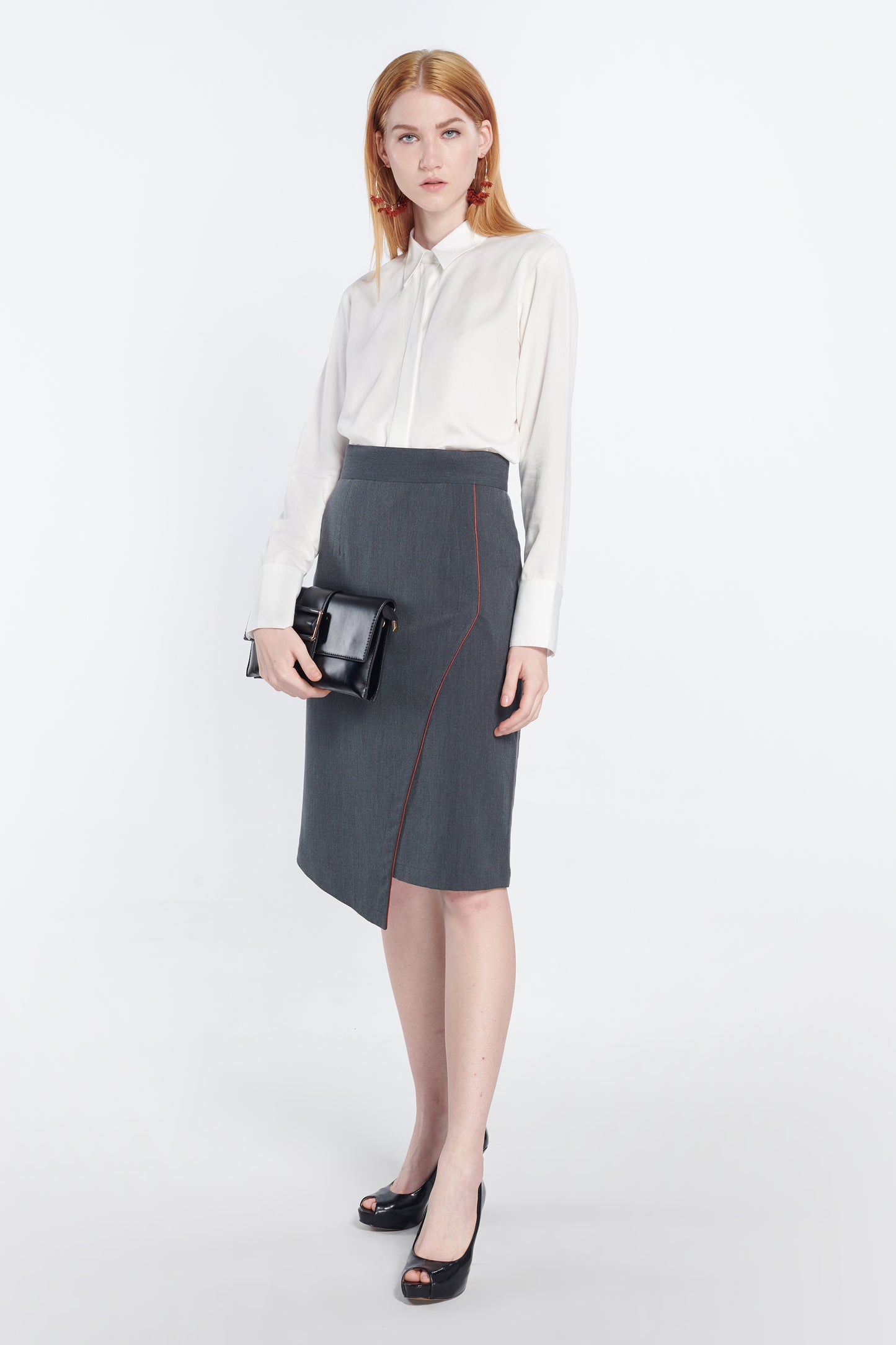 Mystique Wrap Effect Pencil Skirt