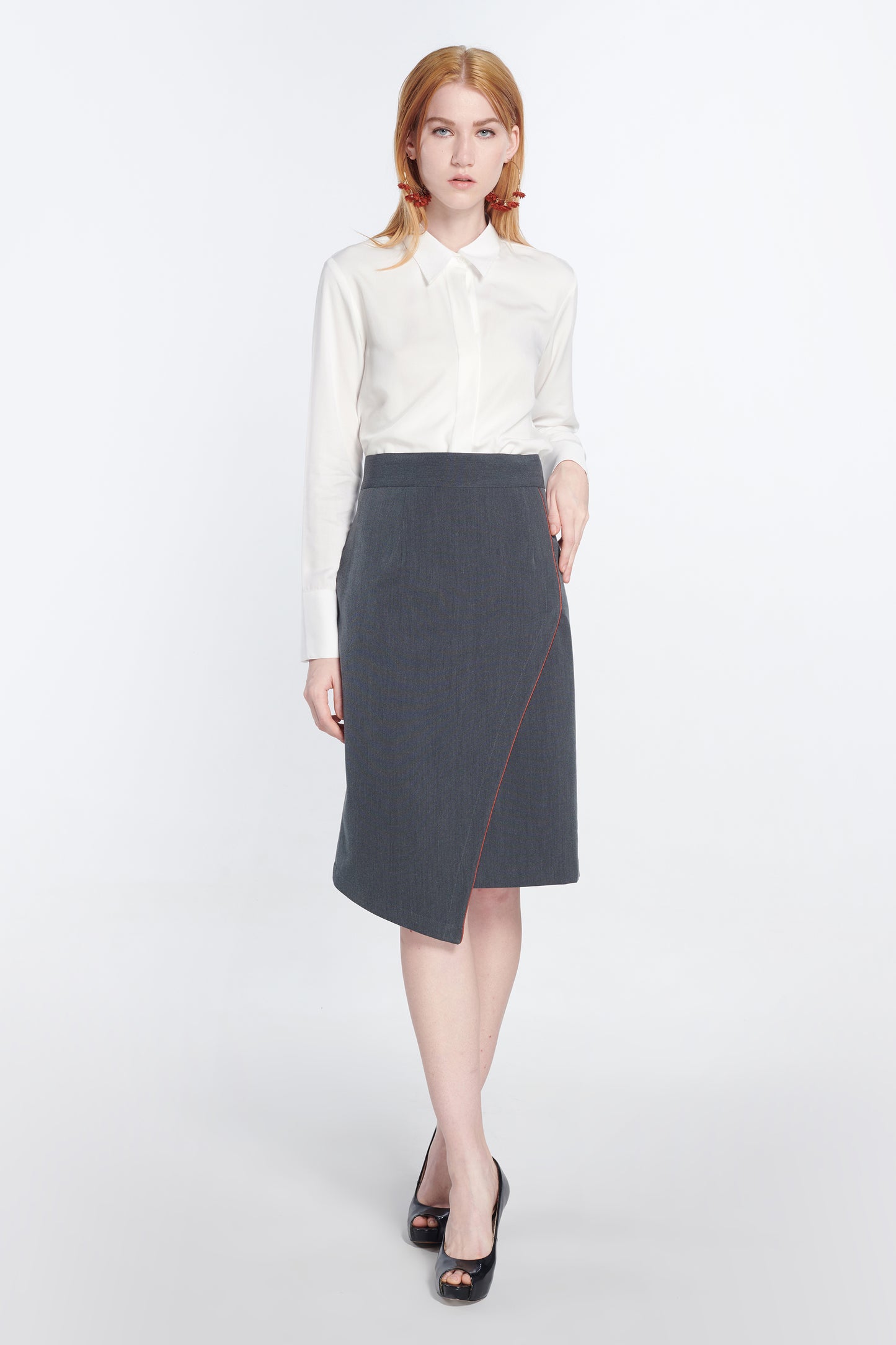 Mystique Wrap Effect Pencil Skirt