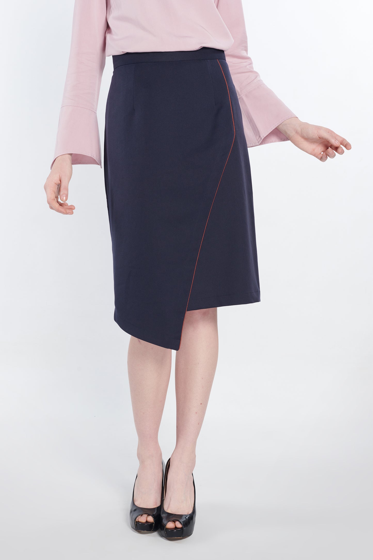 Mystique Wrap Effect Pencil Skirt