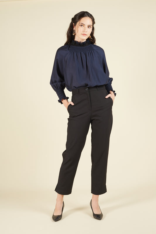 Eirene Blouse with Lace Trim